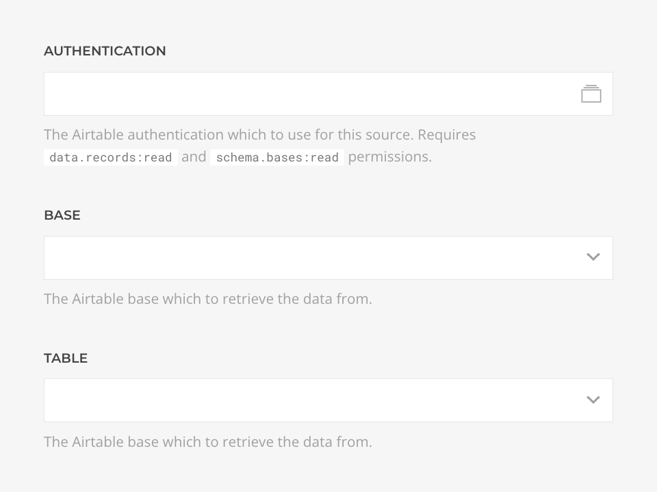 Airtable Source Configuration