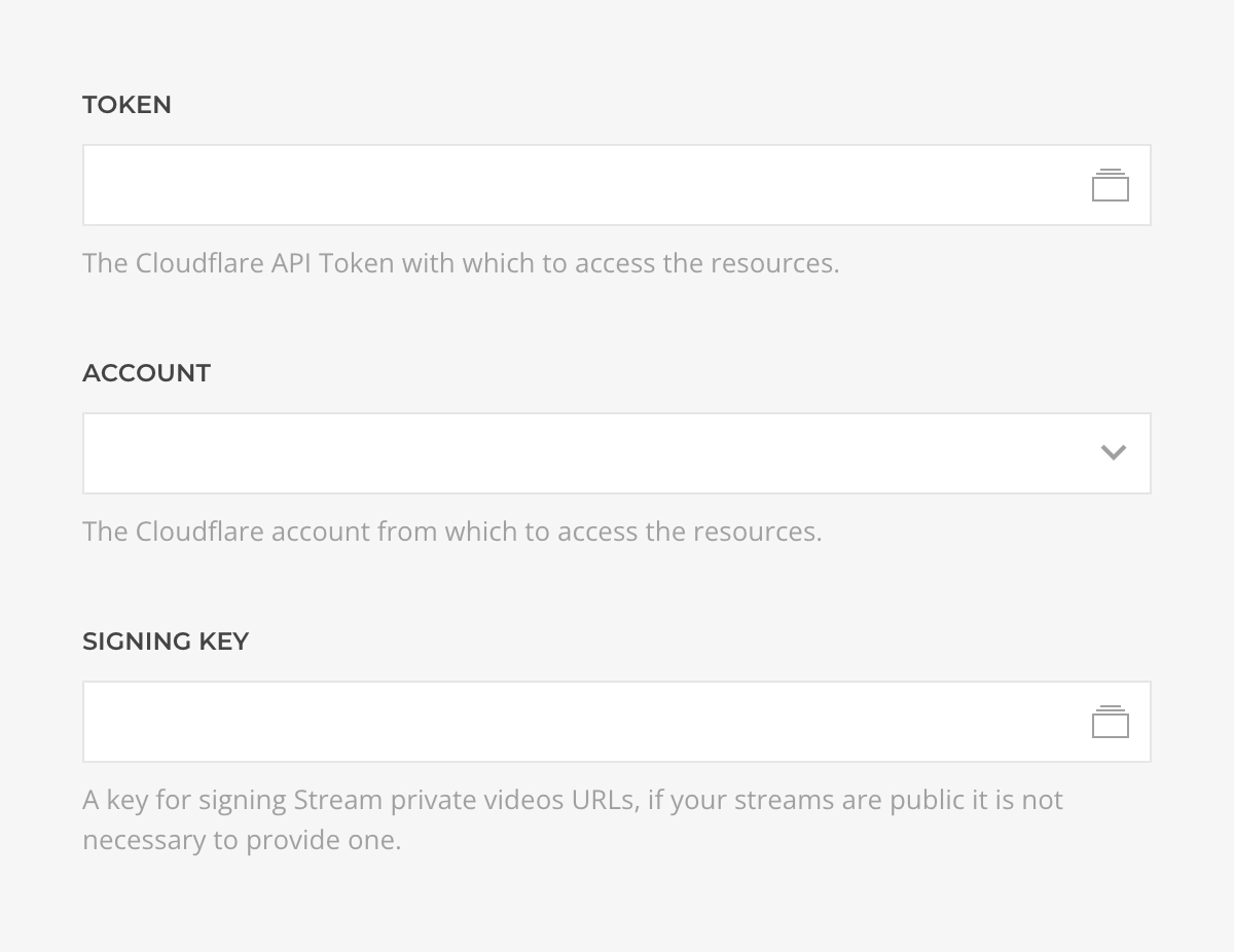 Cloudflare Stream Source Configuration