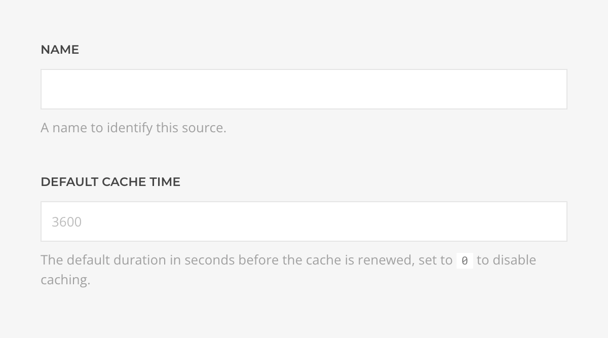 Source Instance Common Settings