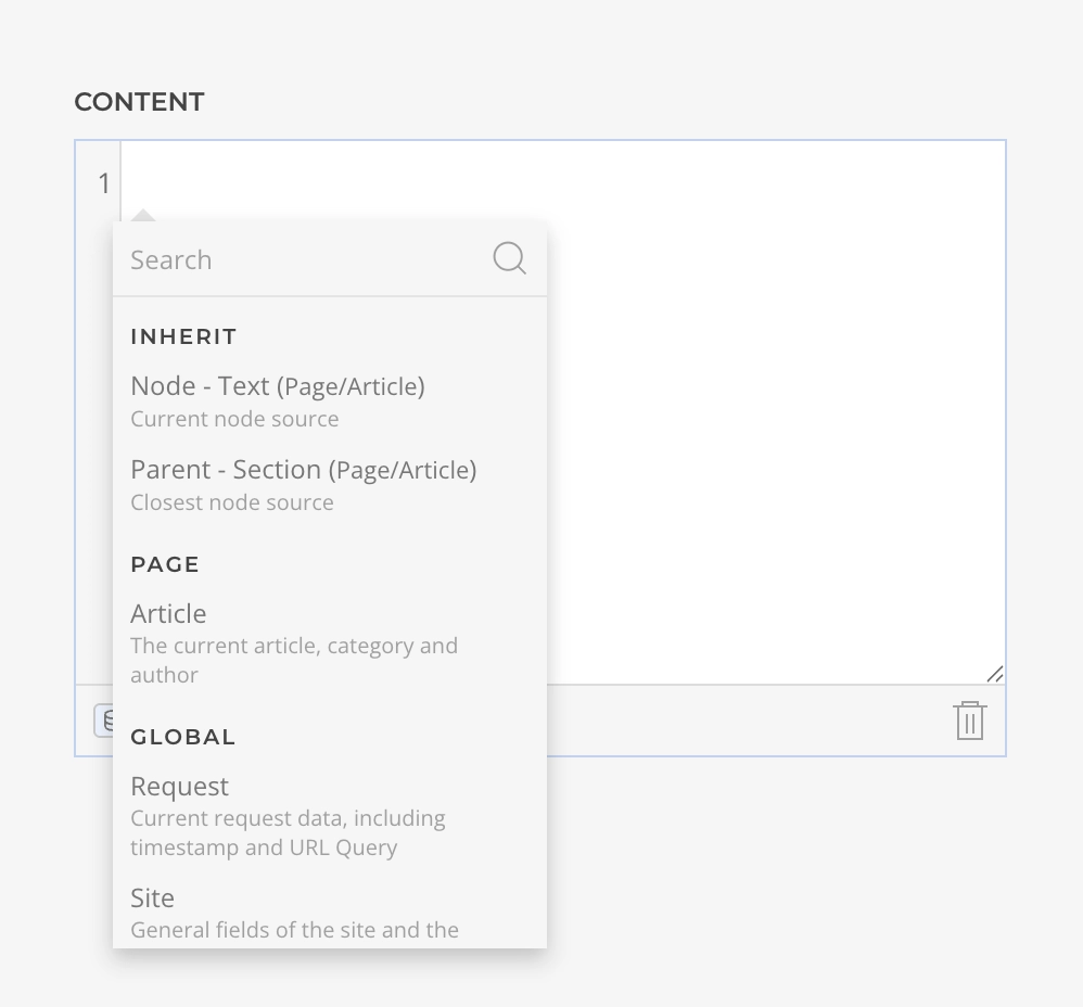 Composed Source Editor Insert