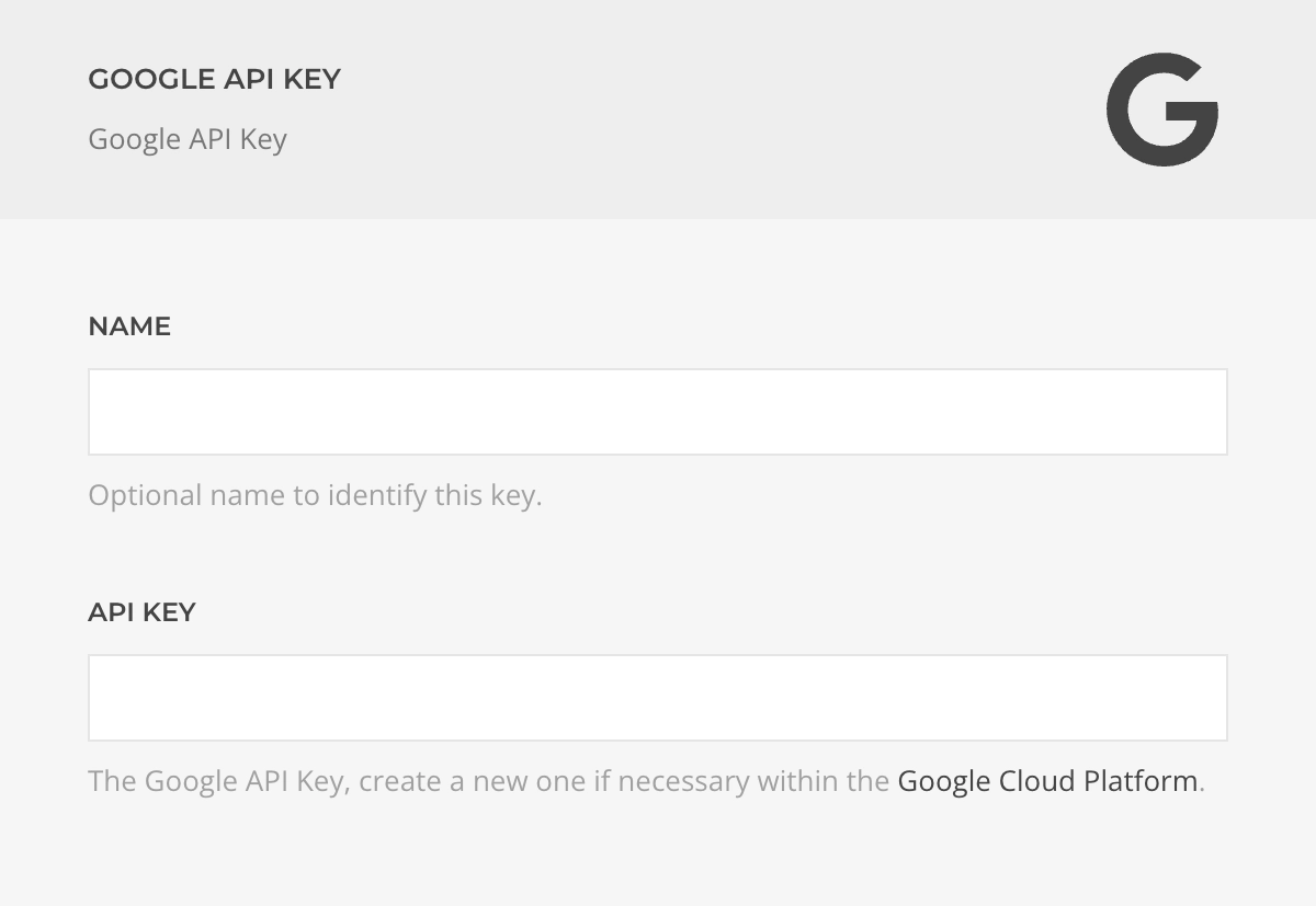 Google API Key Auth Driver