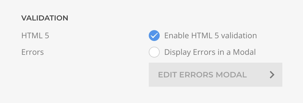 Form Settings Validation