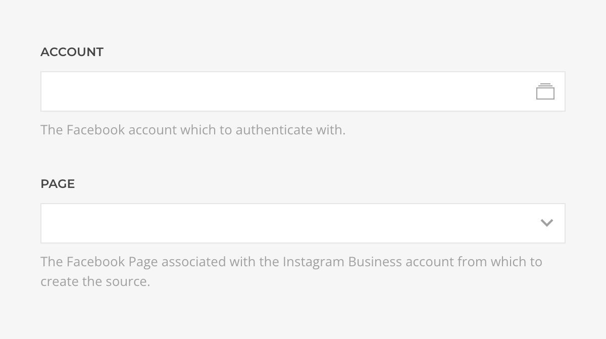 Instagram Source Settings