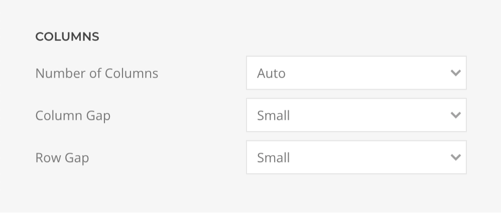 Input Columns Settings