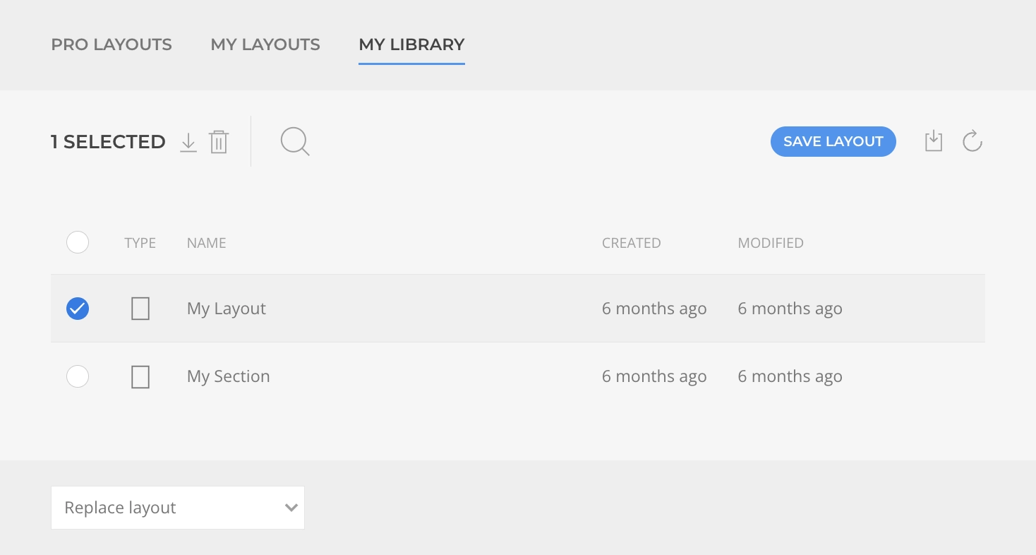 Layout Library UI