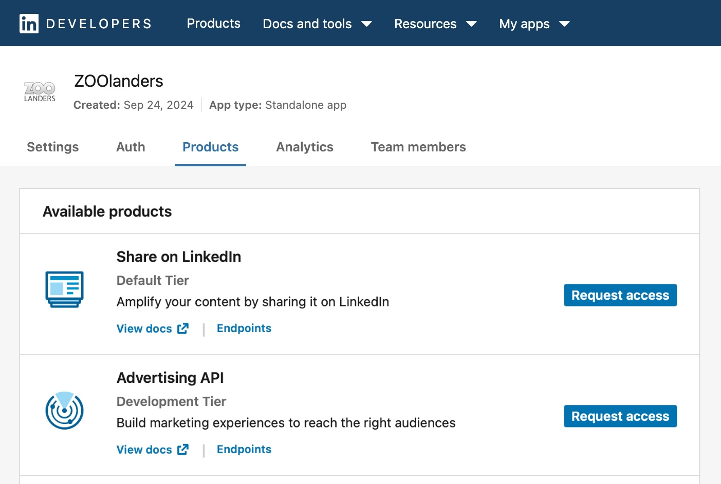 LinkedIn Advertising API Product