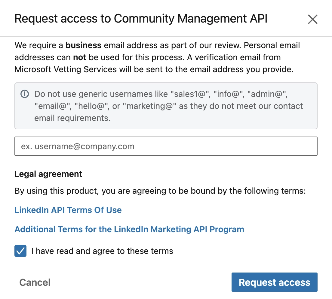 LinkedIn Advertising API Request