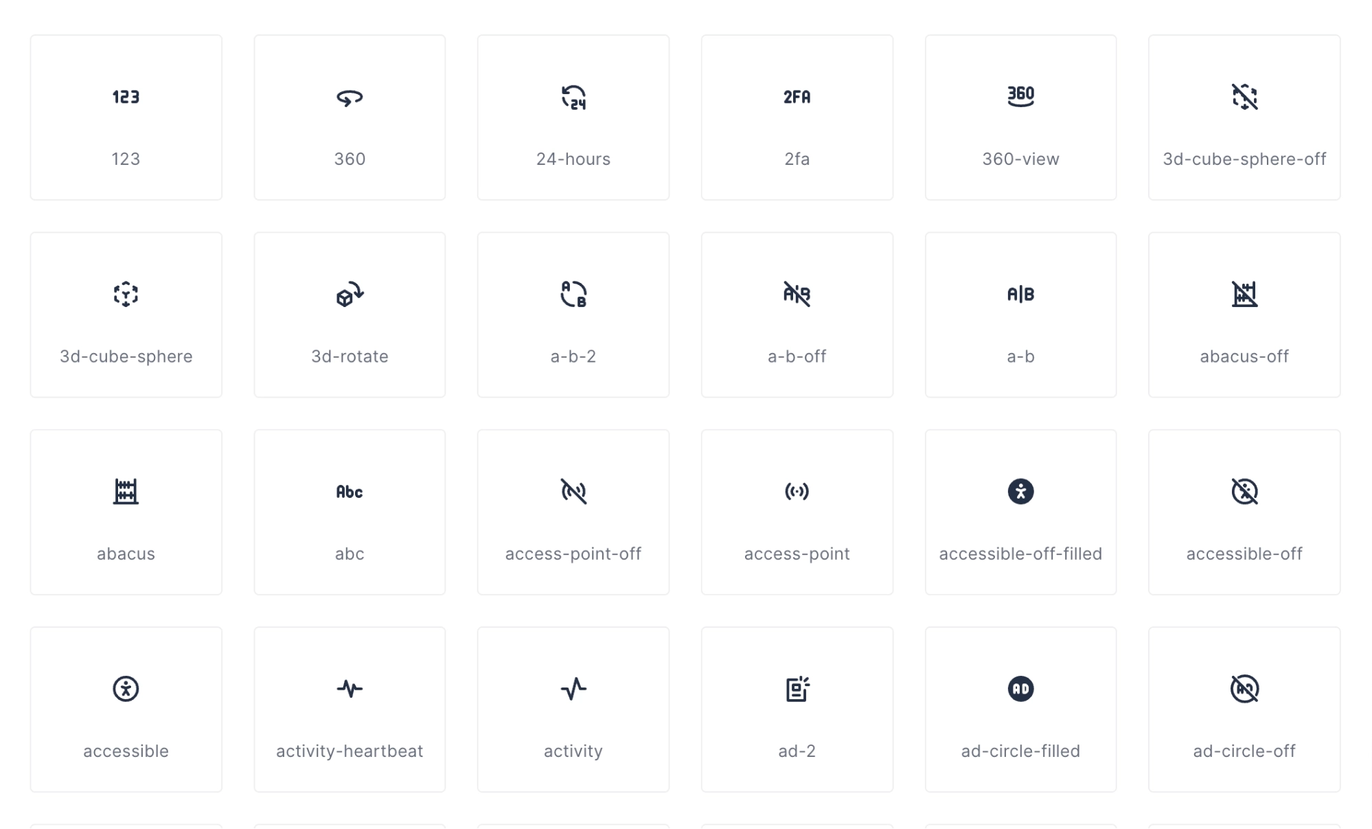 Tabler Icons Icon Collection
