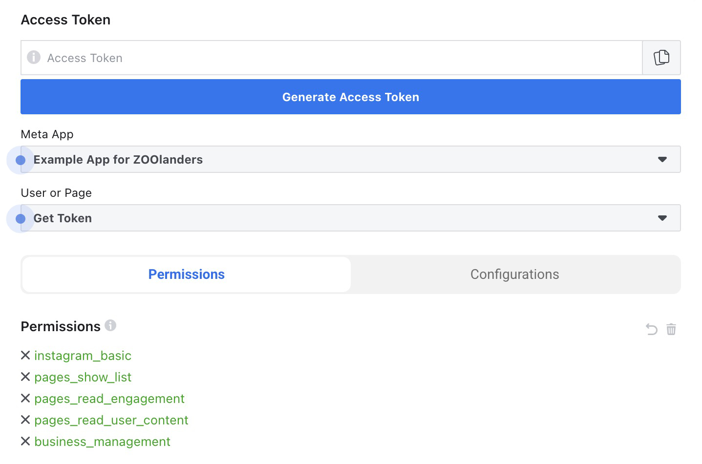 Generate access token