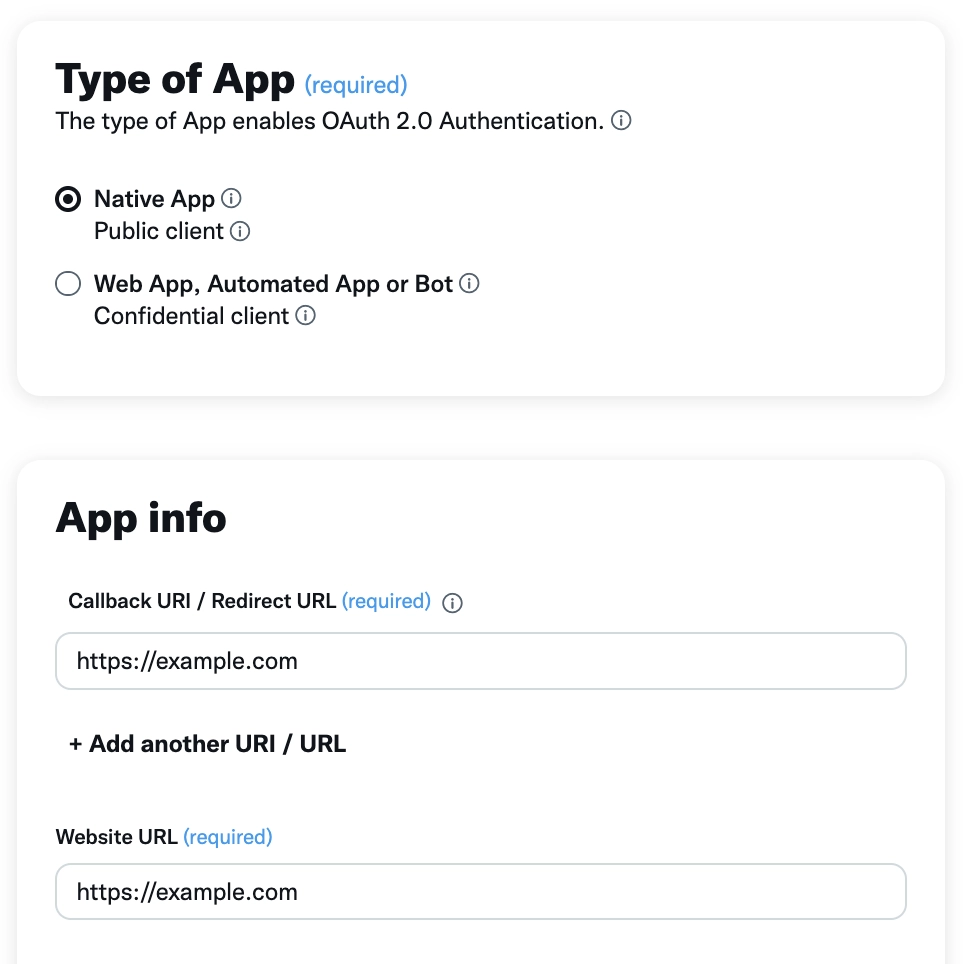 Twitter App Type
