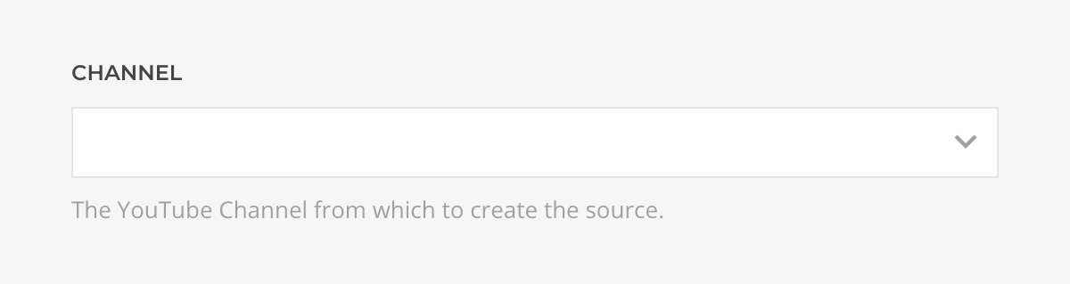 YouTube Source Configuration Channel
